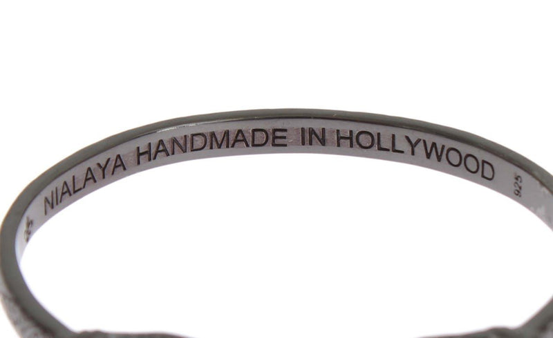 Gray Panther 925 Sterling Silver Bangle Bracelet