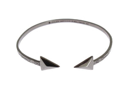 Arrow Black 925 Silver Bangle Bracelet