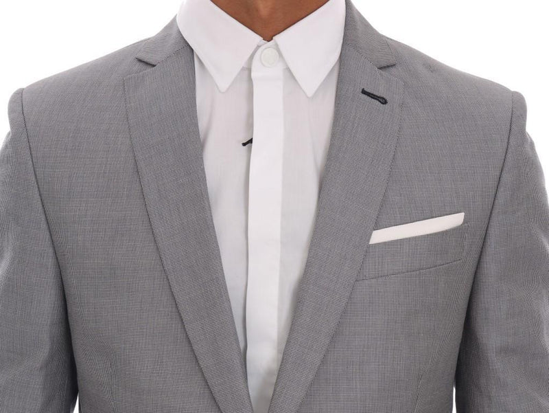 Gray Two Button Slim Fit Suit