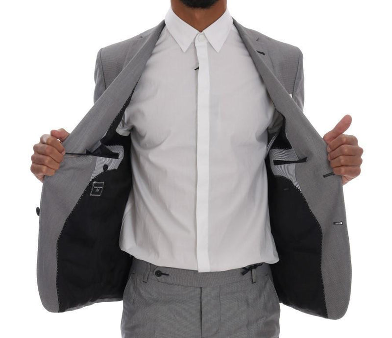 Gray Two Button Slim Fit Suit