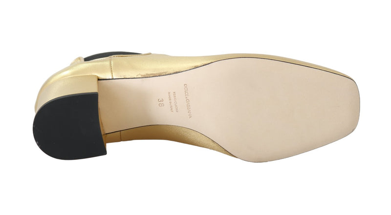 Gold Leather Chelsea Ankle Boots