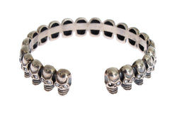 Silver 925 Skull Crystal Bangle Bracelet