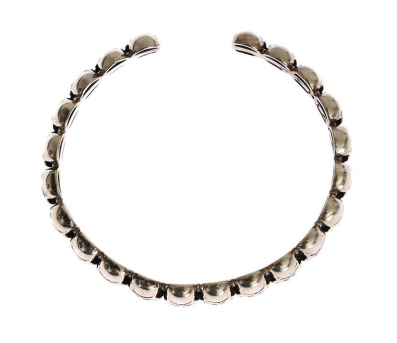 Silver 925 Skull Crystal Bangle Bracelet