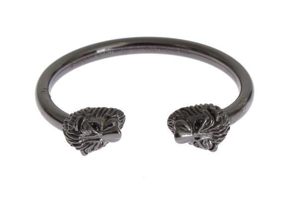Black Rhodium Lion Bangle Bracelet