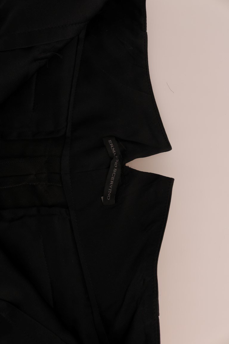 Black Silk Cropped Pants