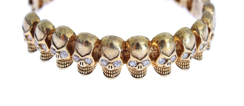 Gold plated Skull 925 Silver Bangle Bracelet