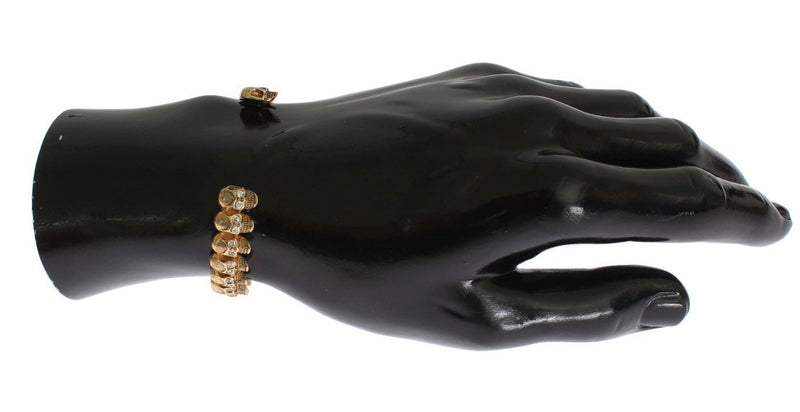 Gold plated Skull 925 Silver Bangle Bracelet