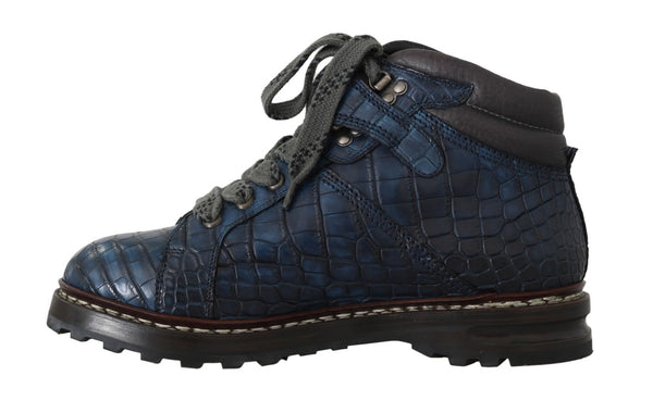 Blue Crocodile Alligator Skin Boots