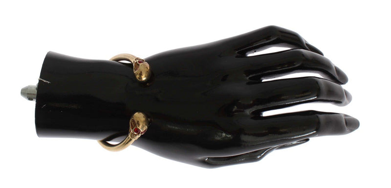 Gold Plated Skull 925 Silver Bangle Bracelet