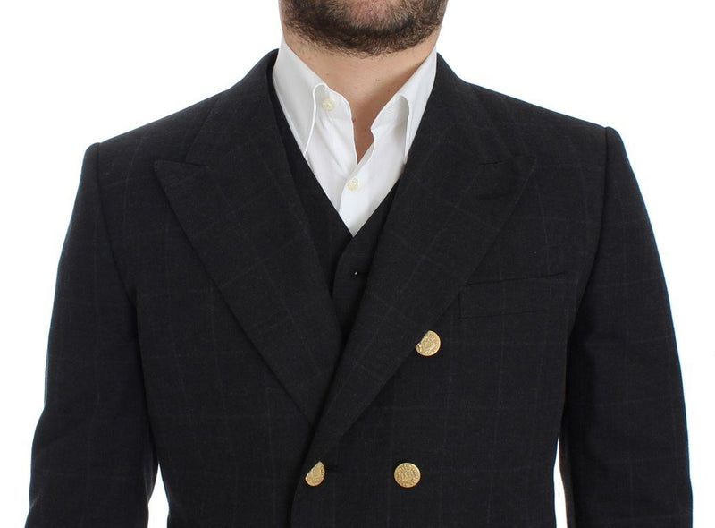 Gray cotton slim fit blazer