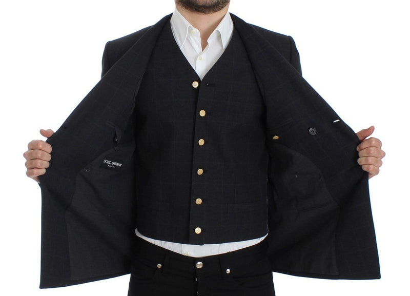 Gray cotton slim fit blazer
