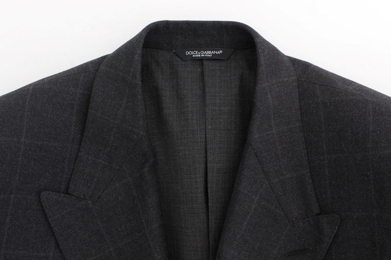 Gray cotton slim fit blazer