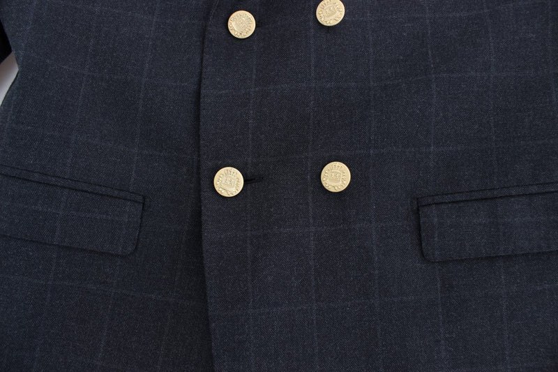 Gray cotton slim fit blazer