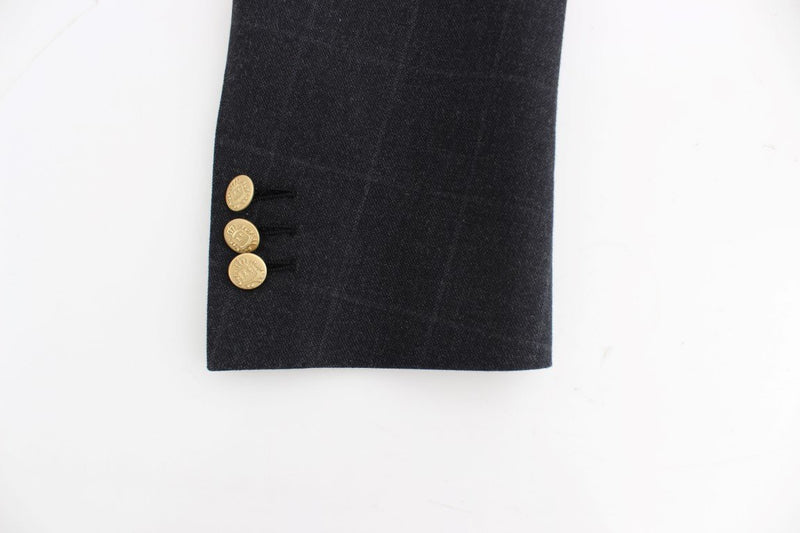 Gray cotton slim fit blazer