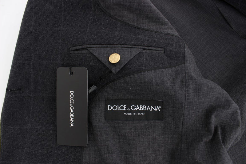 Gray cotton slim fit blazer