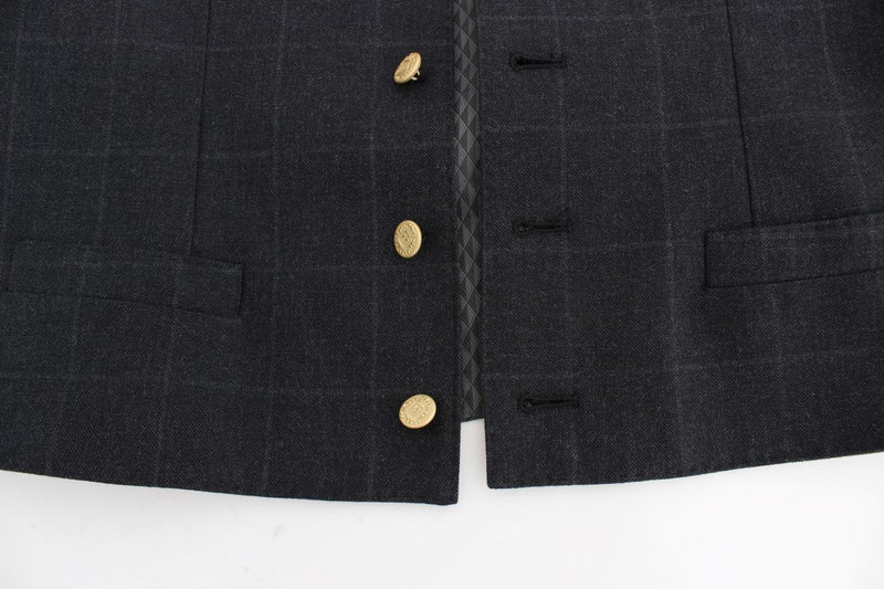 Gray cotton slim fit blazer