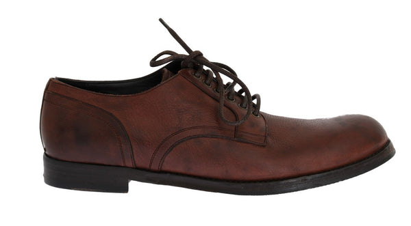 Brown Leather Laceup Formal Shoes