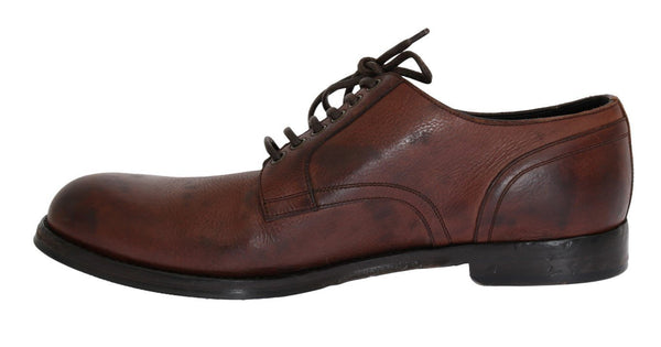 Brown Leather Laceup Formal Shoes