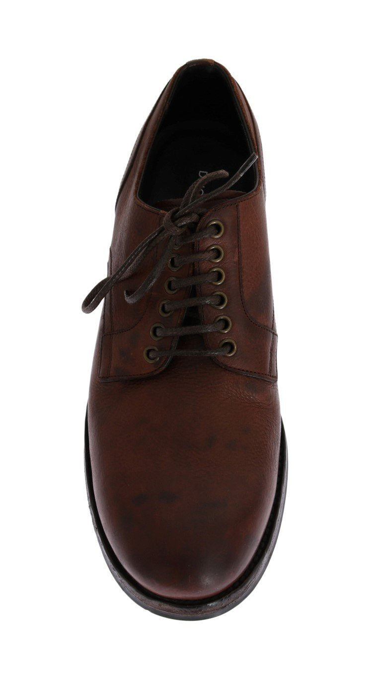 Brown Leather Laceup Formal Shoes