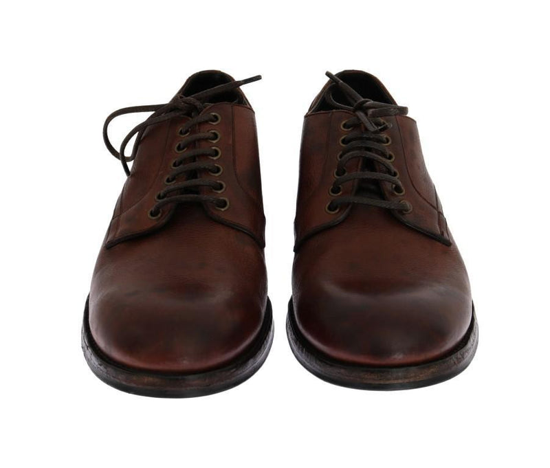Brown Leather Laceup Formal Shoes