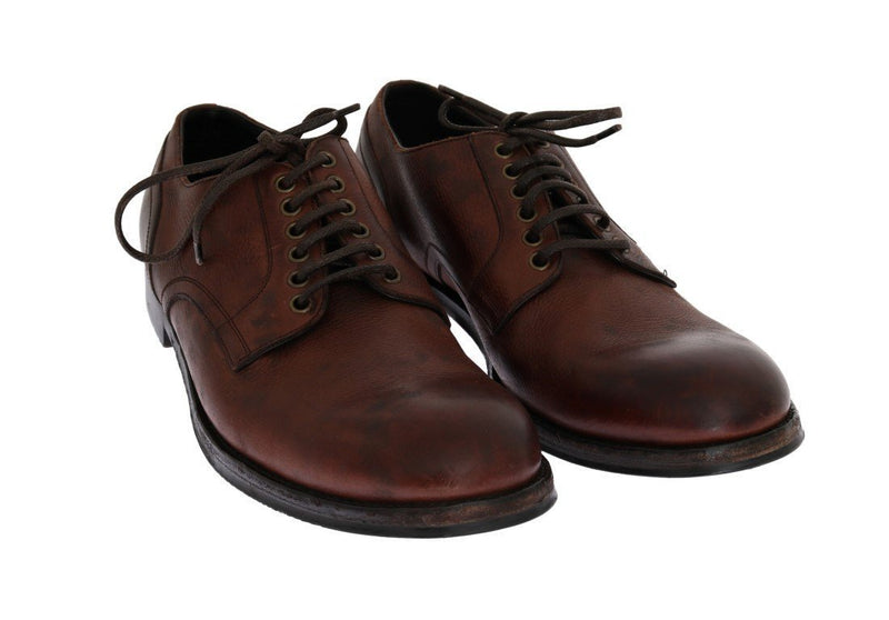 Brown Leather Laceup Formal Shoes