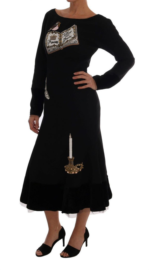 Black Wool Crystal PRINCESS Dress