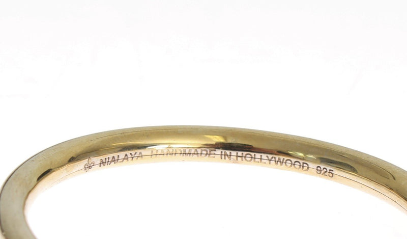 Gold plated 925 Silver Crystal Bangle Bracelet