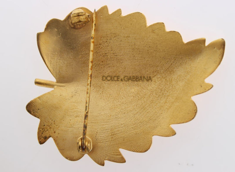 Gold Plated Brass Leaf Brooch