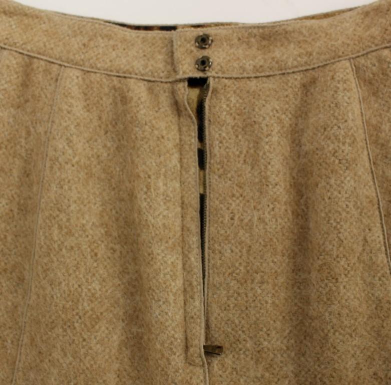 Beautiful Beige Alpaca Knee Length Skirt for Women