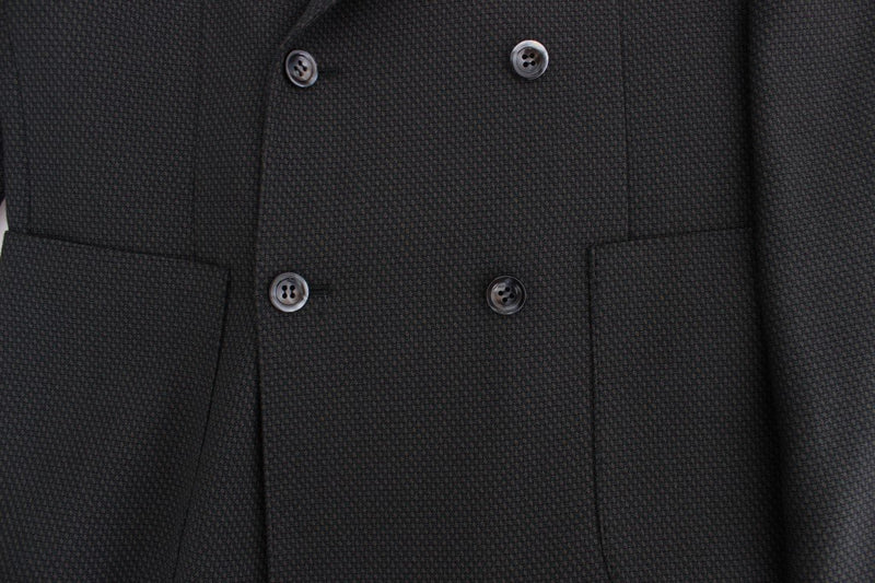 Green brown double breasted blazer
