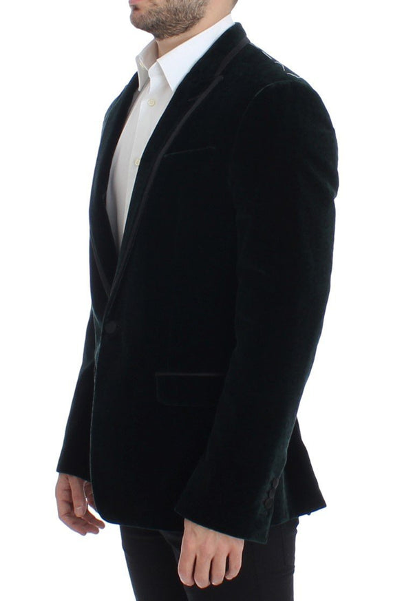 Green velvet MARTINI slim fit blazer