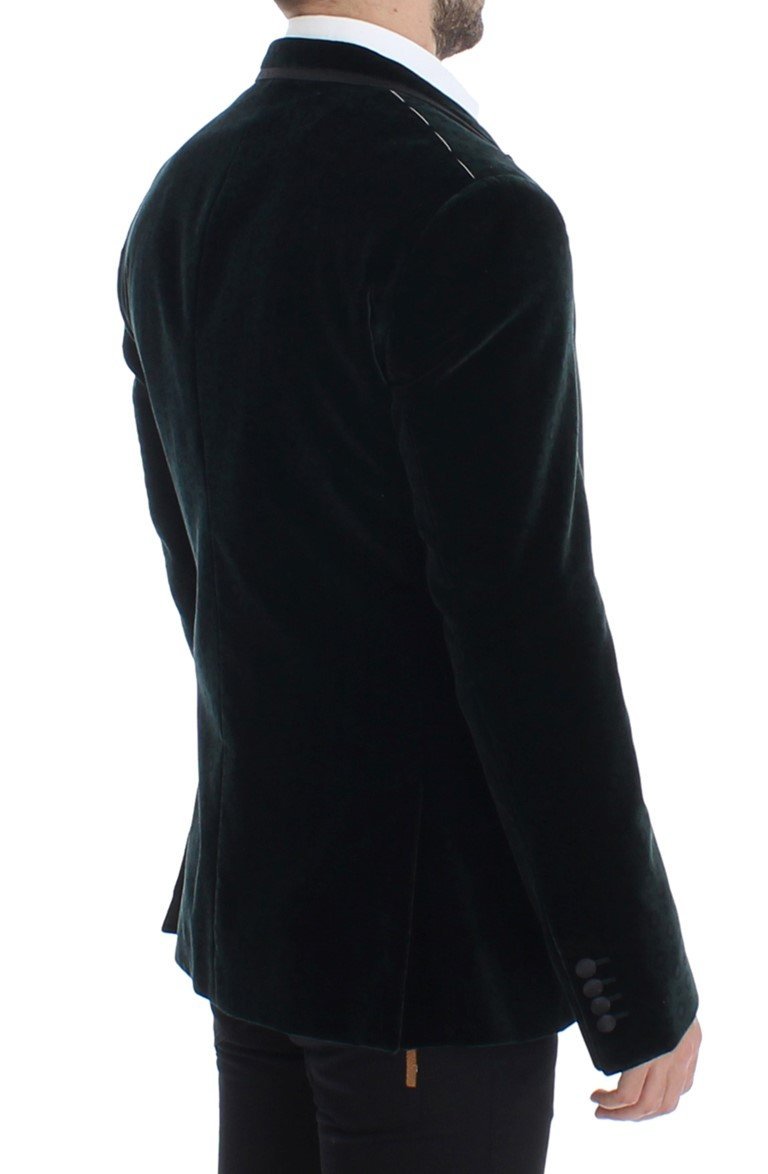 Green velvet MARTINI slim fit blazer