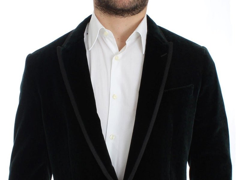 Green velvet MARTINI slim fit blazer