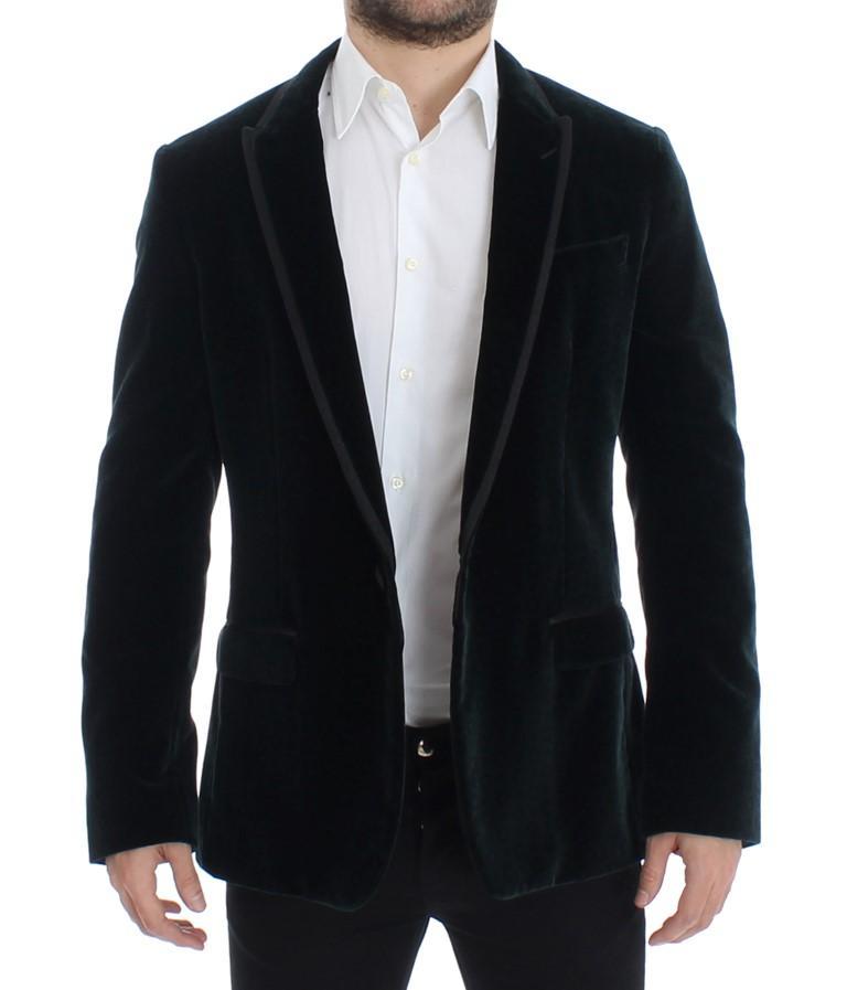 Green velvet MARTINI slim fit blazer