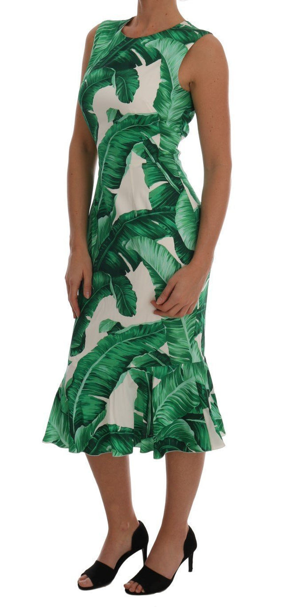 Multicolor Banana Leaf Silk Stretch Dress
