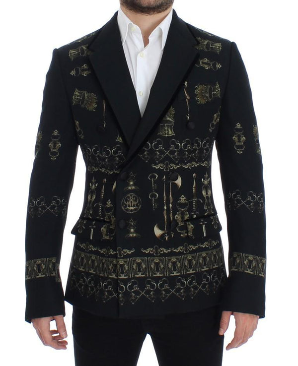 Black silk knight slim fit blazer