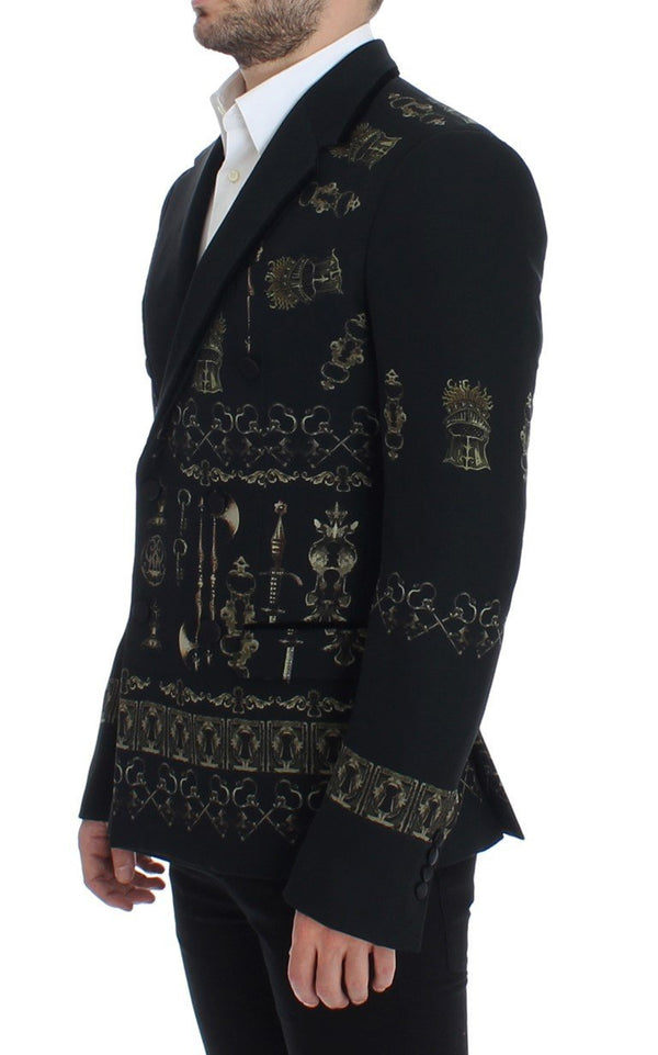 Black silk knight slim fit blazer