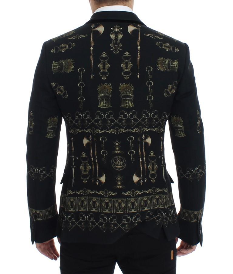 Black silk knight slim fit blazer