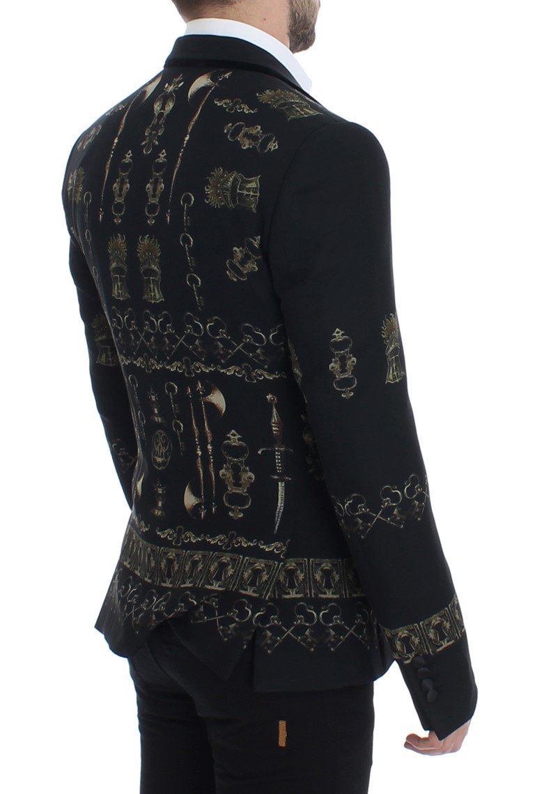 Black silk knight slim fit blazer