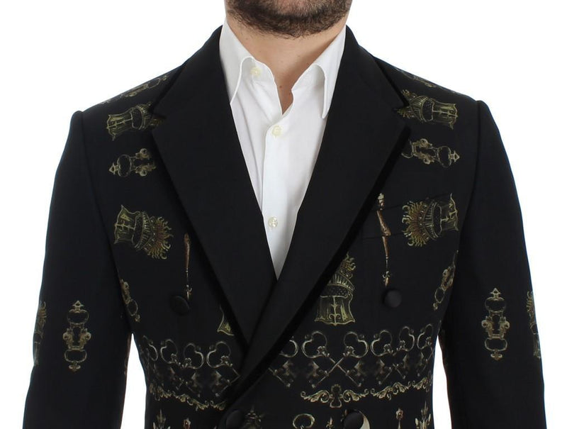 Black silk knight slim fit blazer