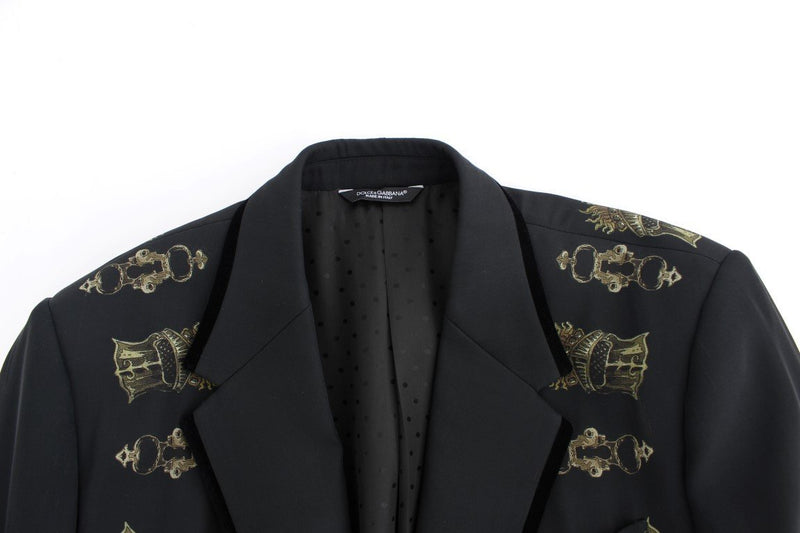 Black silk knight slim fit blazer