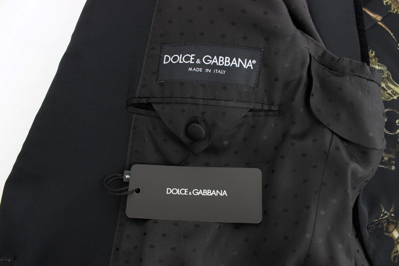 Black silk knight slim fit blazer