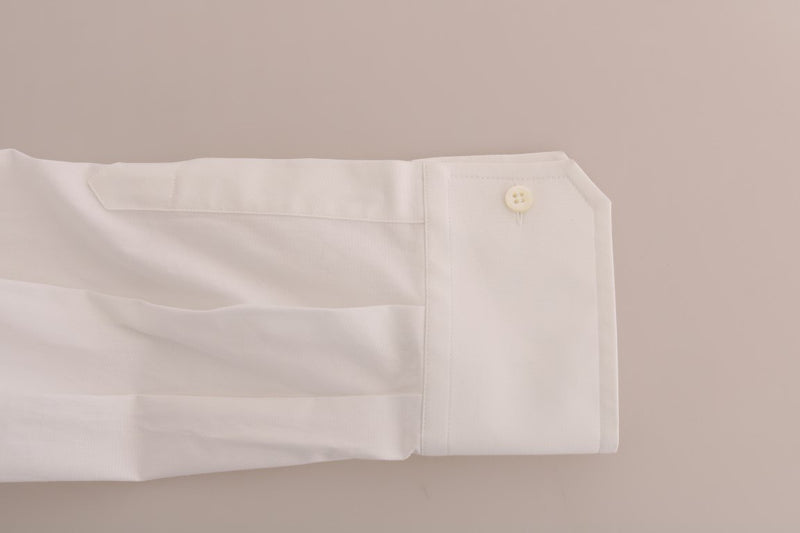 White Beaded Bow Cotton Shirt Dress