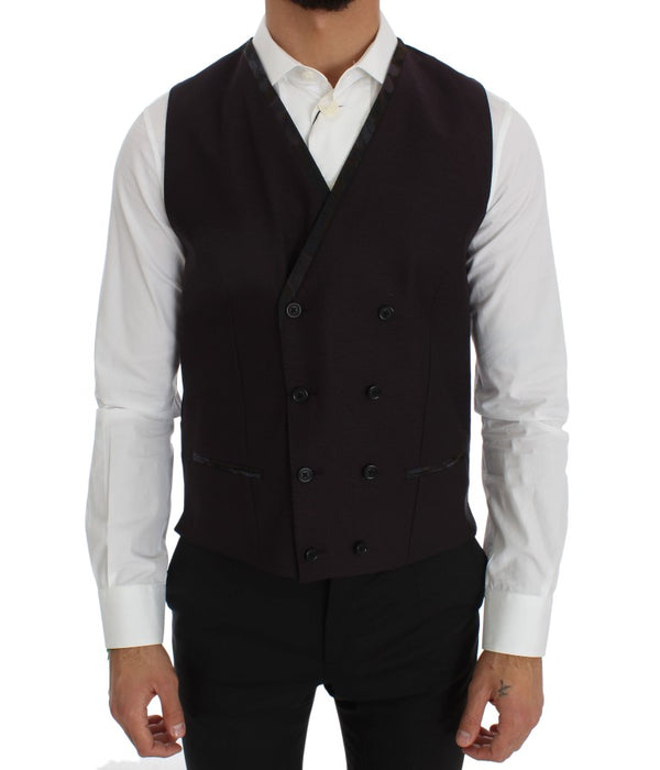 Purple Wool Blend Formal Vest