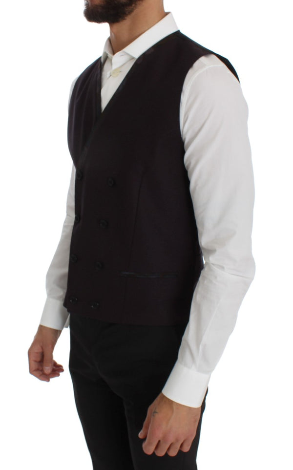 Purple Wool Blend Formal Vest