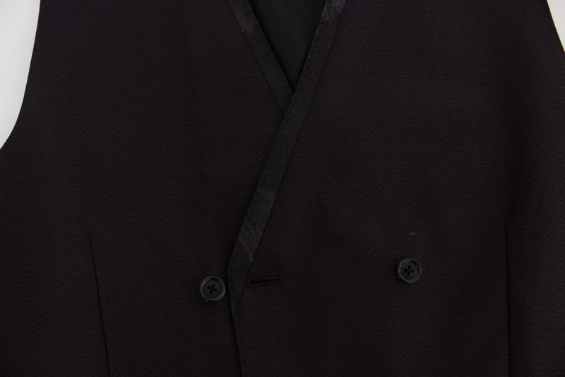 Purple Wool Blend Formal Vest