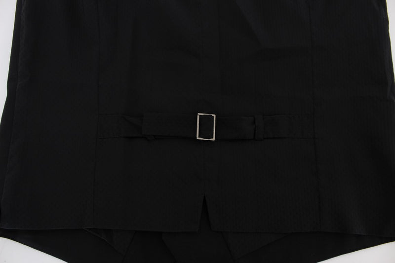 Black Wool Blend Formal Vest