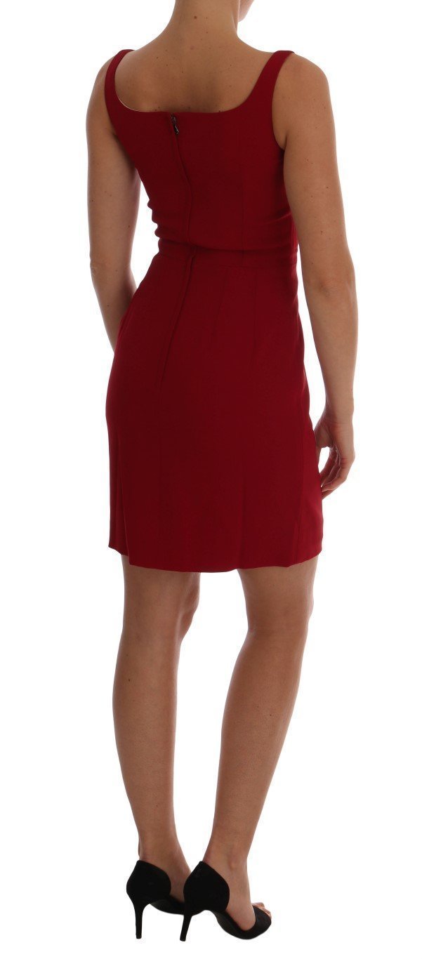Red Stretch Sheath Above Length Dress