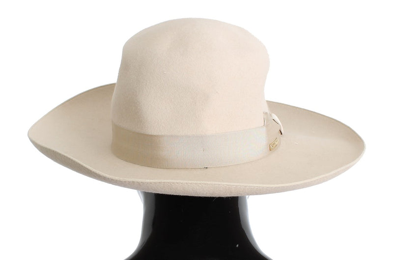 White Rabbit Fur Wide Brim Hat