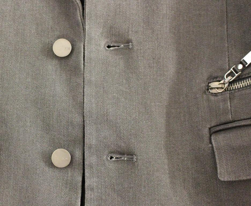 Gray cotton stretch blazer